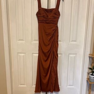 Azazie Rust Maxi Dress